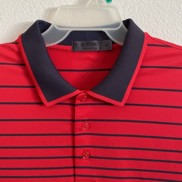 G/FORE Men’s Red with Stripes Golf Polo Shirt Size Size M - Picture 2 of 8